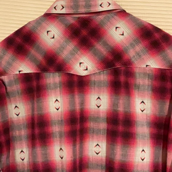 Western Shirt JNCO Crown Brand Size L Western Cut Red Plaid L/S Button Down - Picture 3 of 8